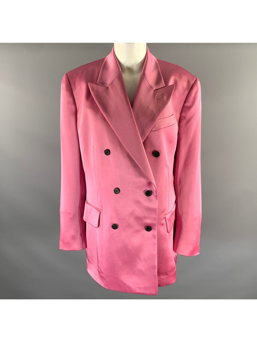 TOM FORD Size S Pink Shiny Acetate Viscose Peak Lapel Blazer